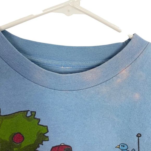 Vintage 90s Hilarious Gamer Tshirt Light Blue Unisex Size Medium Tee T-Shirt - Picture 9 of 12